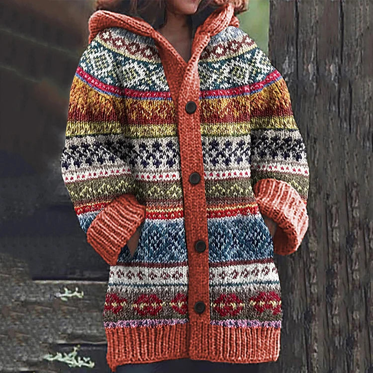 Marcella | Nordic Fair Isle Hooded Cardigan