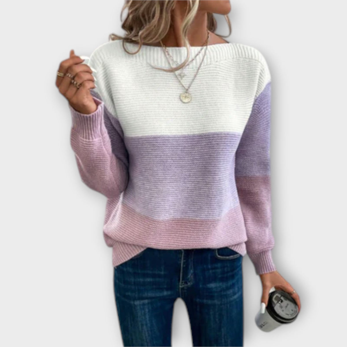 Verity | Colour Block Ribbed Jumper