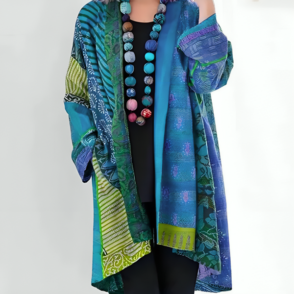 Helena | Cárdigan abierto de patchwork