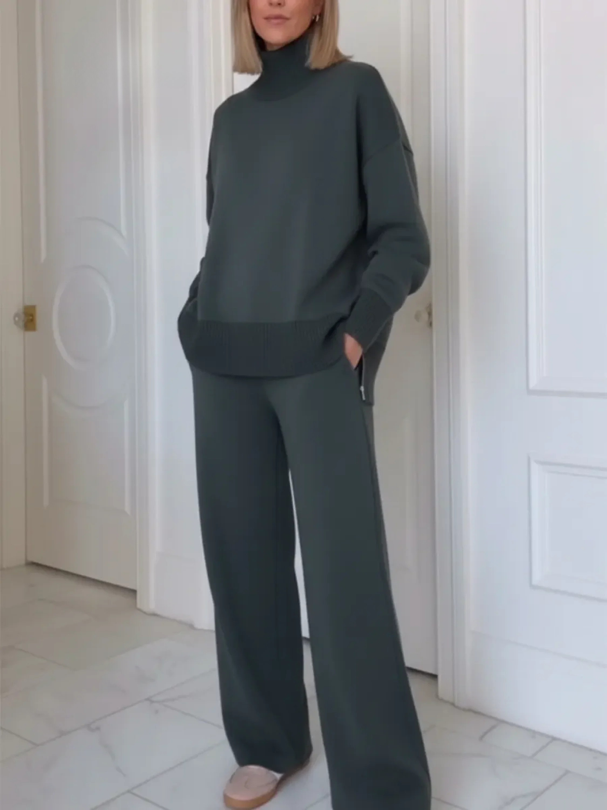 Maeve | Roll Neck Knit Loungewear Set