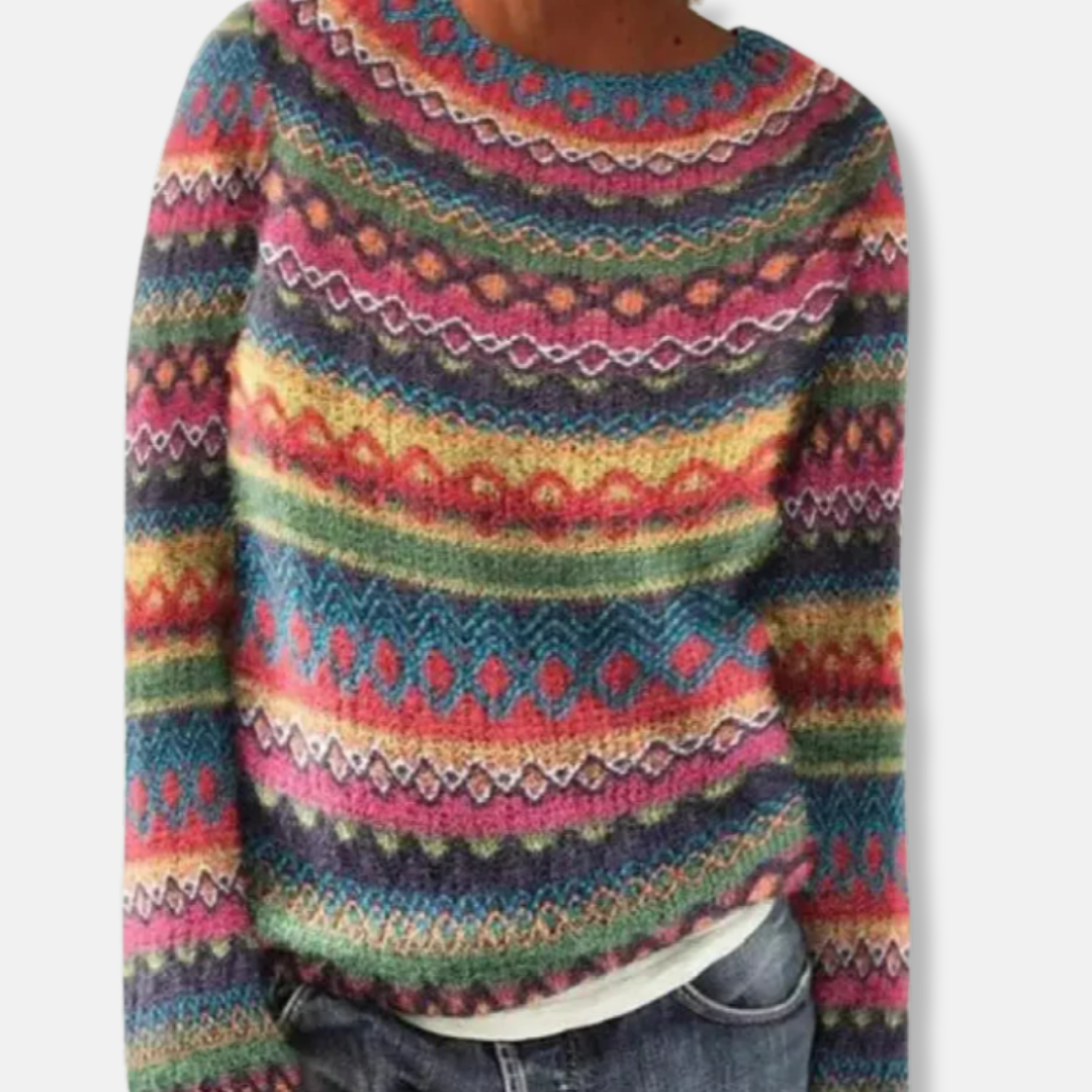 Ellen | Multicolour Patterned Knit Jumper