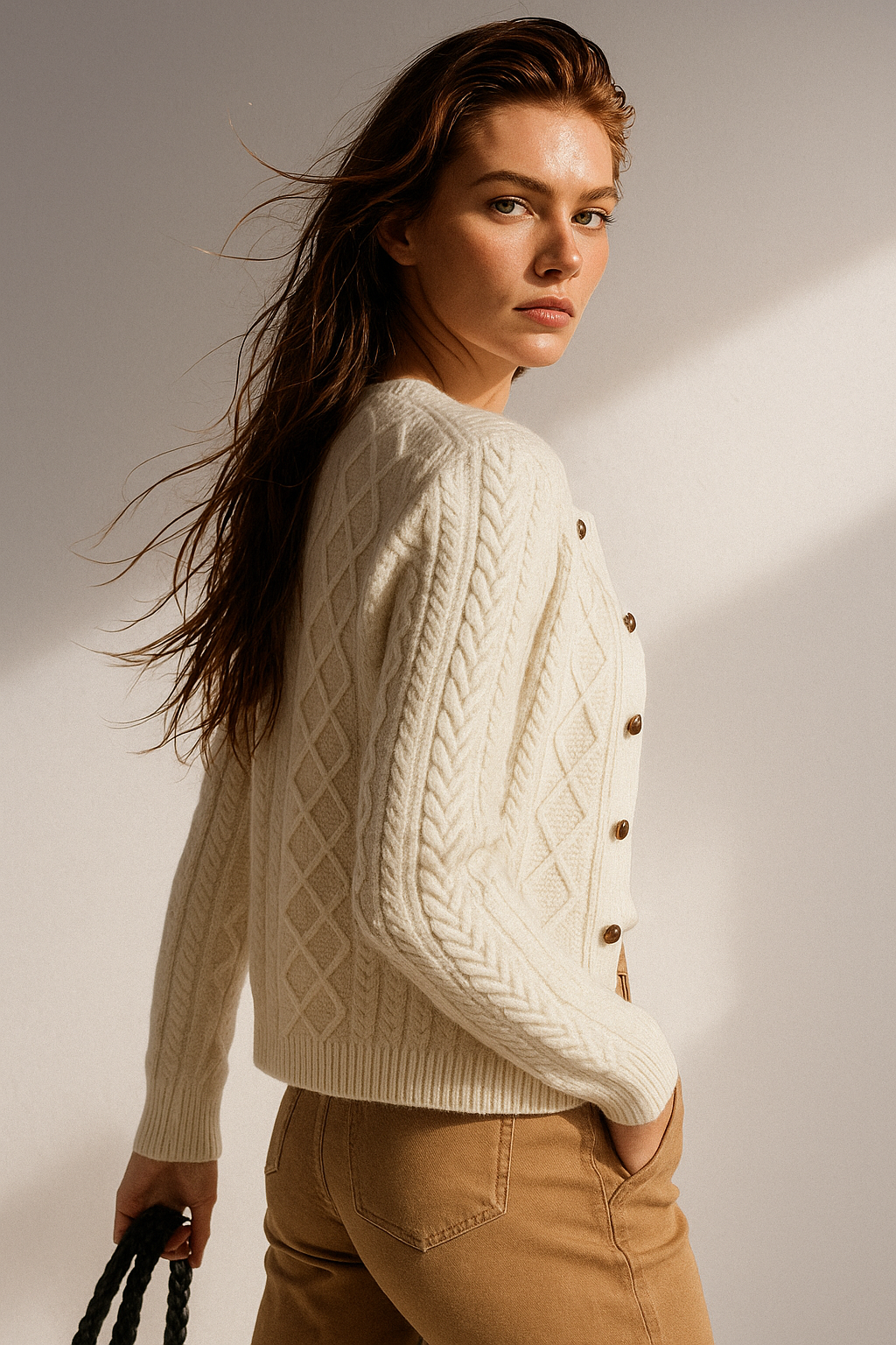 Letitia | Cable-Knit Button Cardigan