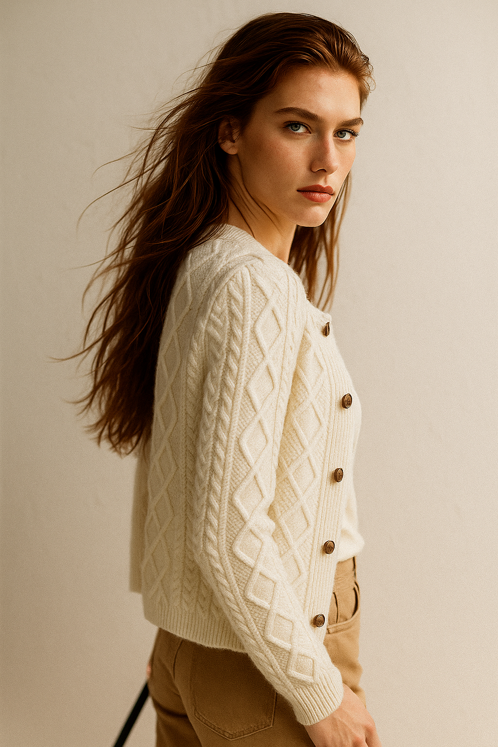 Letitia | Cable-Knit Button Cardigan