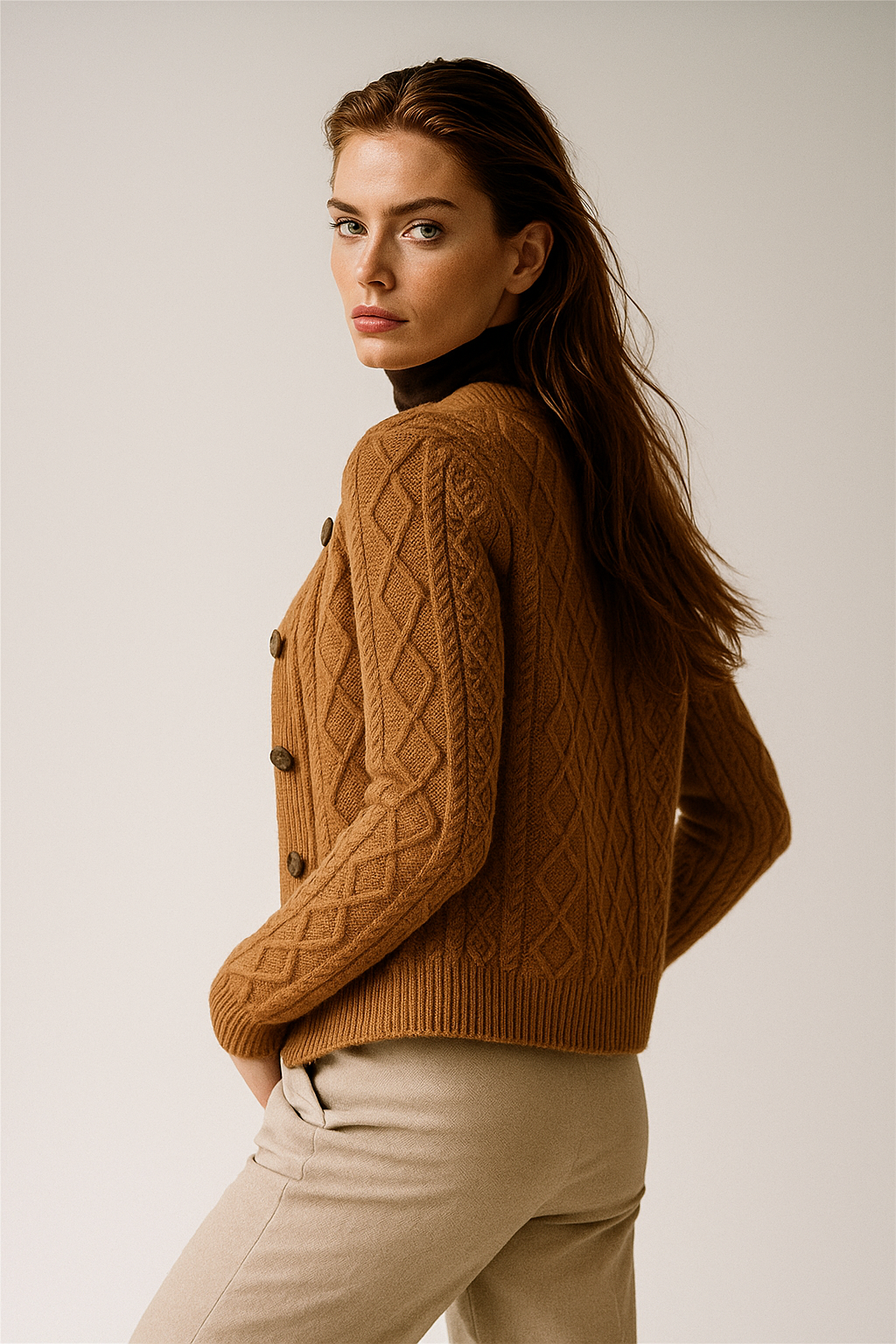 Letitia | Cable-Knit Button Cardigan