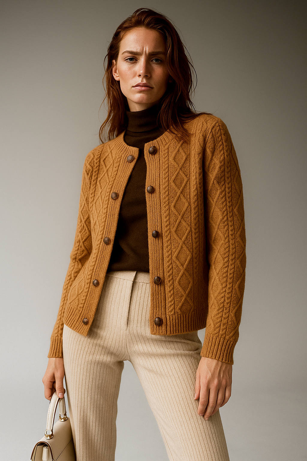 Letitia | Cable-Knit Button Cardigan