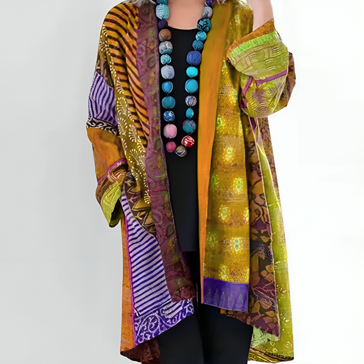 Helena | Patchwork Open-Front Cardigan