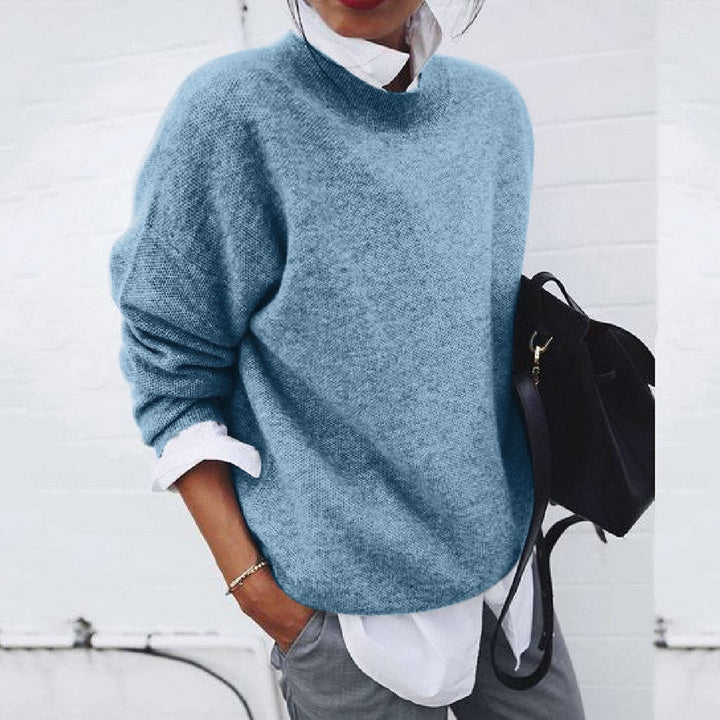 Bonnie | Jersey de cuello redondo de punto fino