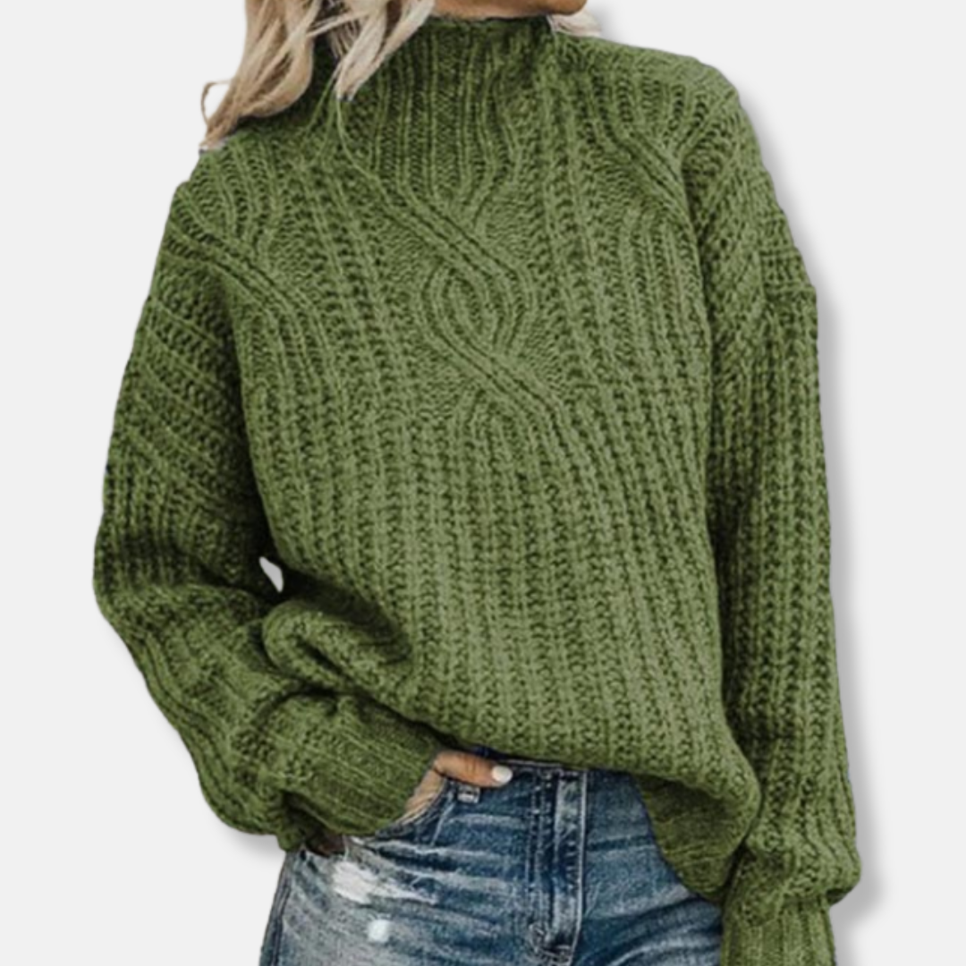 Eloisa | Cable Knit High Neck Jumper