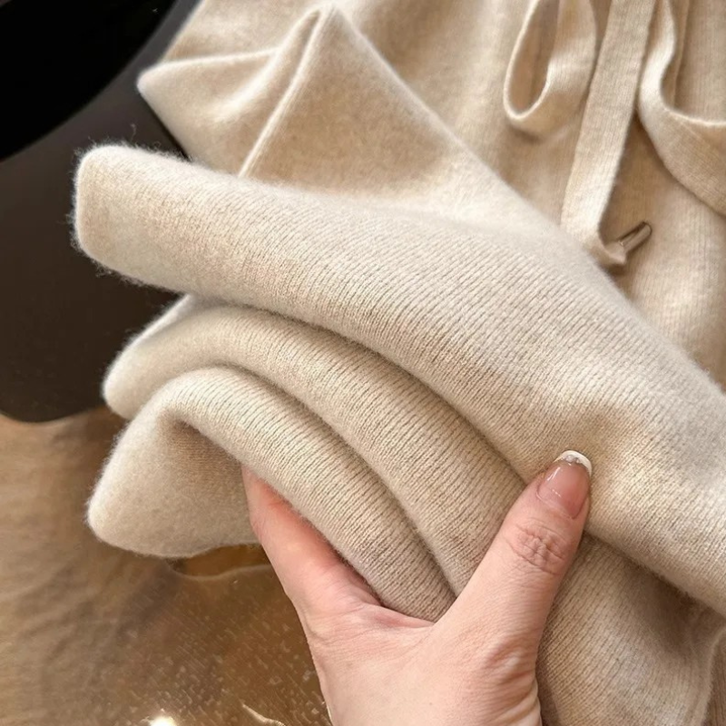 Teresa | Pantalón de punto de pernera ancha de mezcla de lana