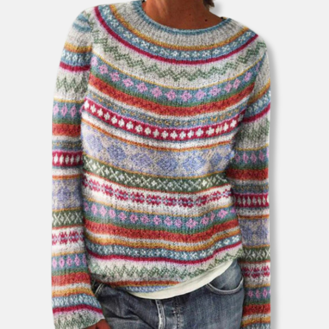 Ellen | Multicolour Patterned Knit Jumper