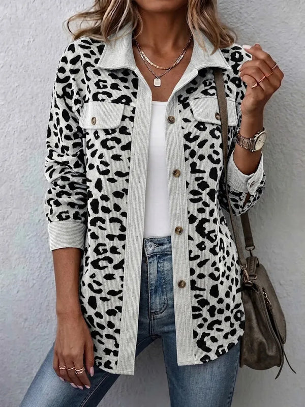 Simone | Leopard Print Corduroy Shacket