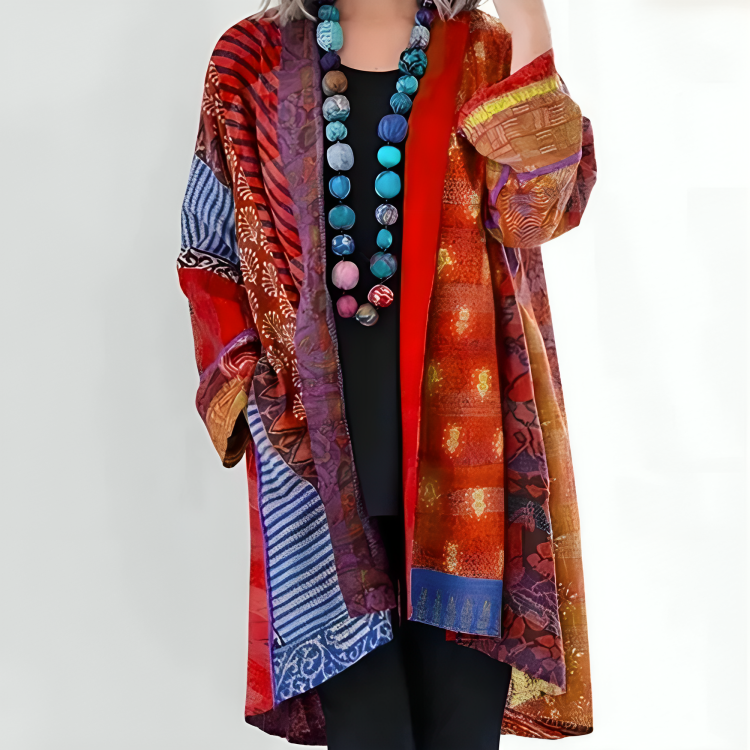 Helena | Patchwork Open-Front Cardigan