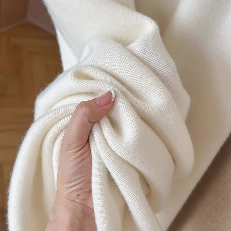 Teresa | Pantalón de punto de pernera ancha de mezcla de lana