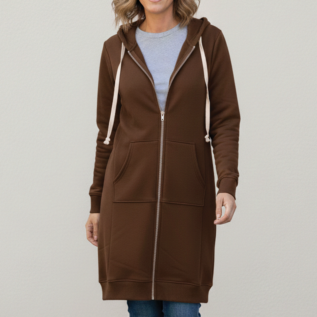 Rafaela | Sudadera larga con capucha y cremallera