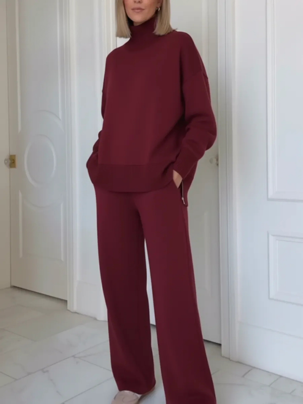 Maeve | Roll Neck Knit Loungewear Set