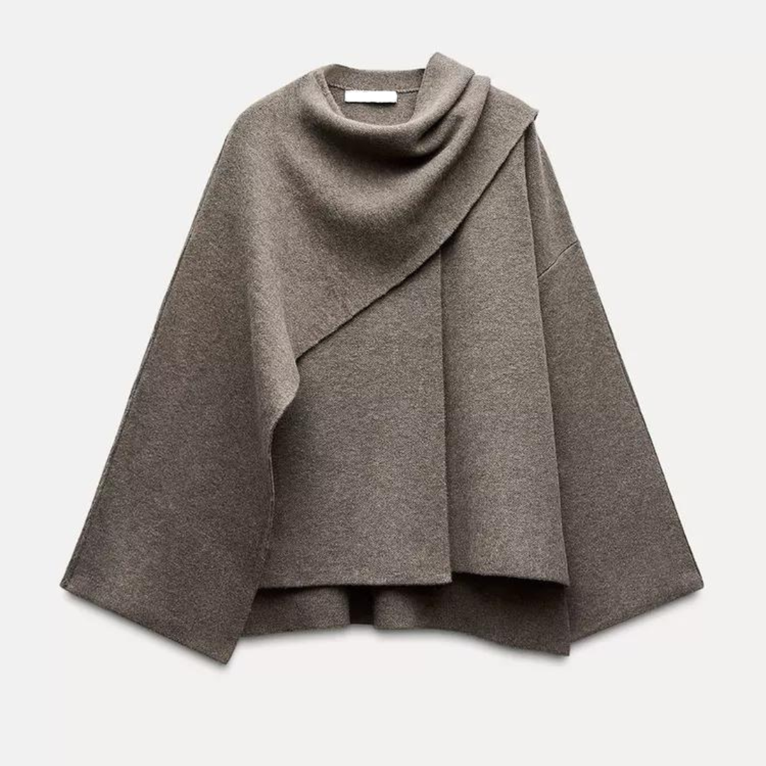 Clementine | Draped Cowl Neck Poncho