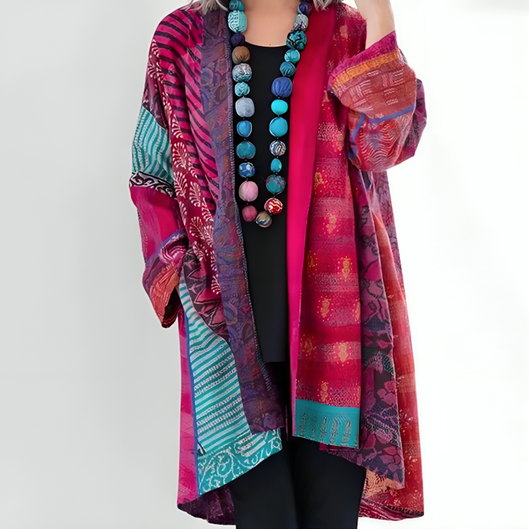 Helena | Patchwork Open-Front Cardigan