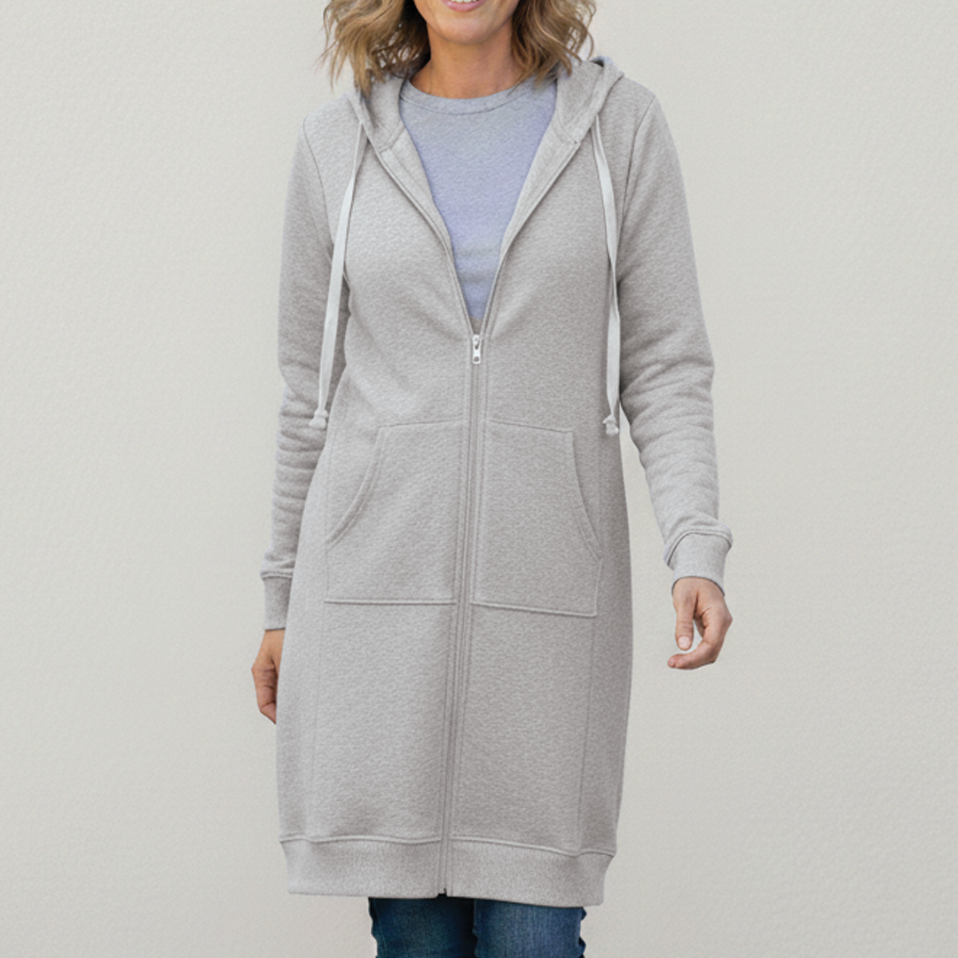 Rafaela | Sudadera larga con capucha y cremallera