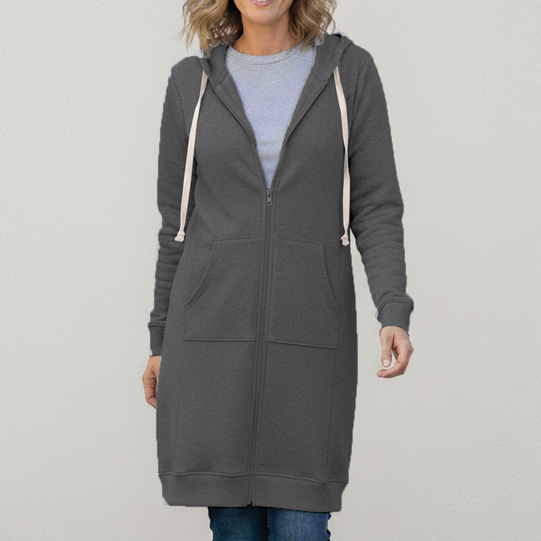 Rafaela | Sudadera larga con capucha y cremallera