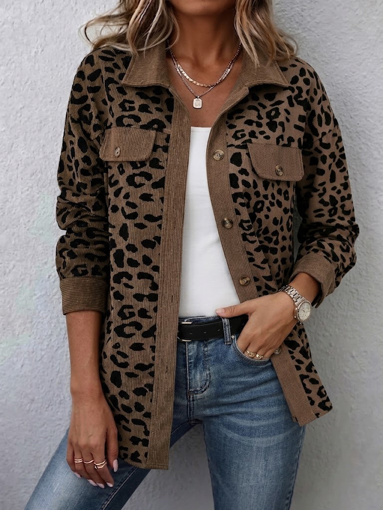 Simone | Leopard Print Corduroy Shacket
