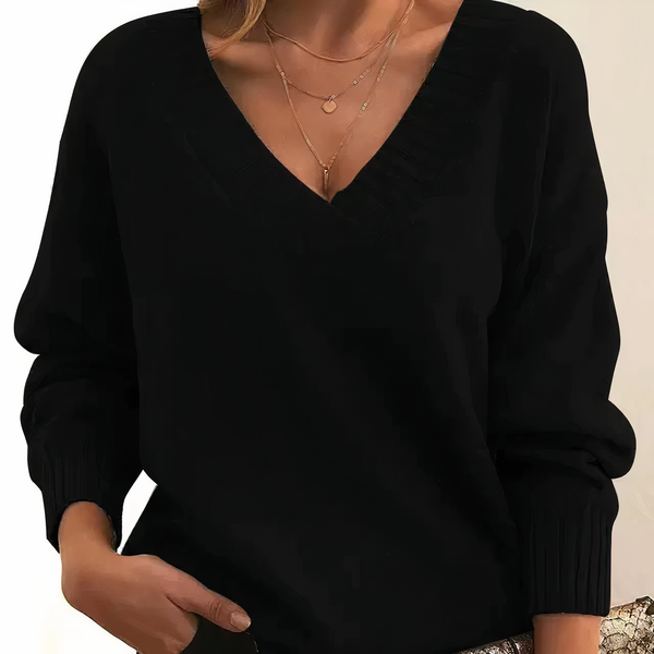 Bridget | Jersey plisado con cuello de pico