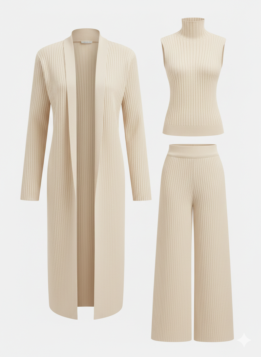 Louisa | Three-Piece Knit Lounge Set