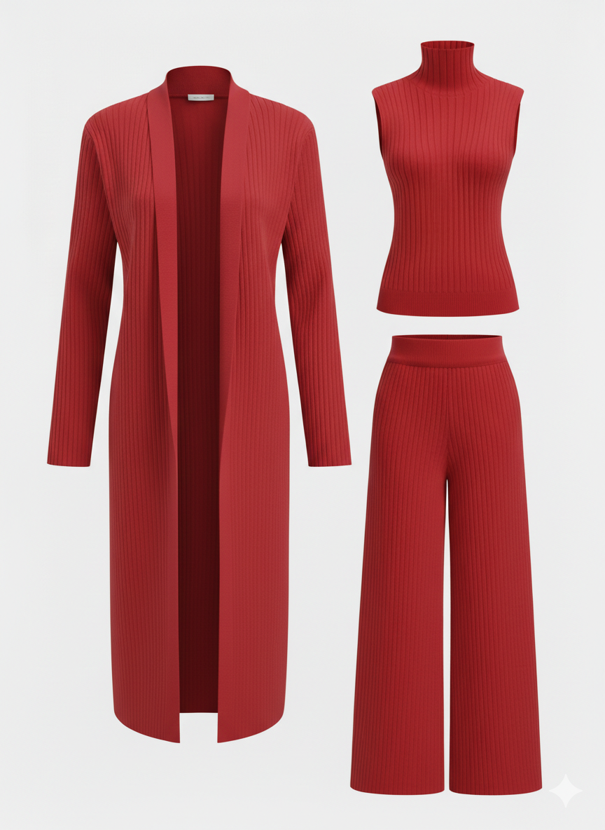 Louisa | Three-Piece Knit Lounge Set