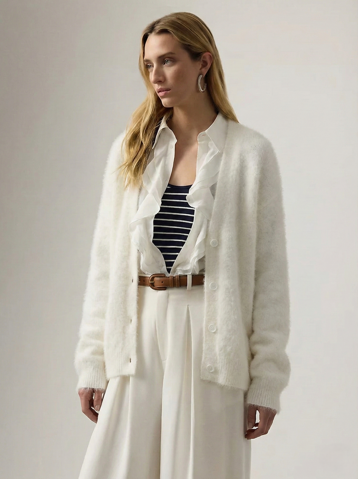 Ernestine | Fluffy V-Neck Button Cardigan