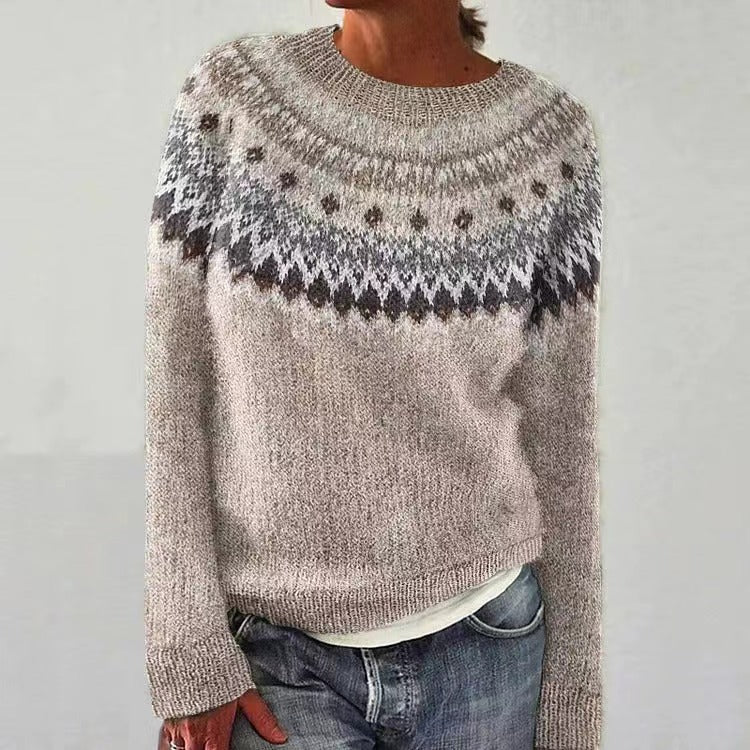 Elise | Suéter de cuello redondo Fair Isle