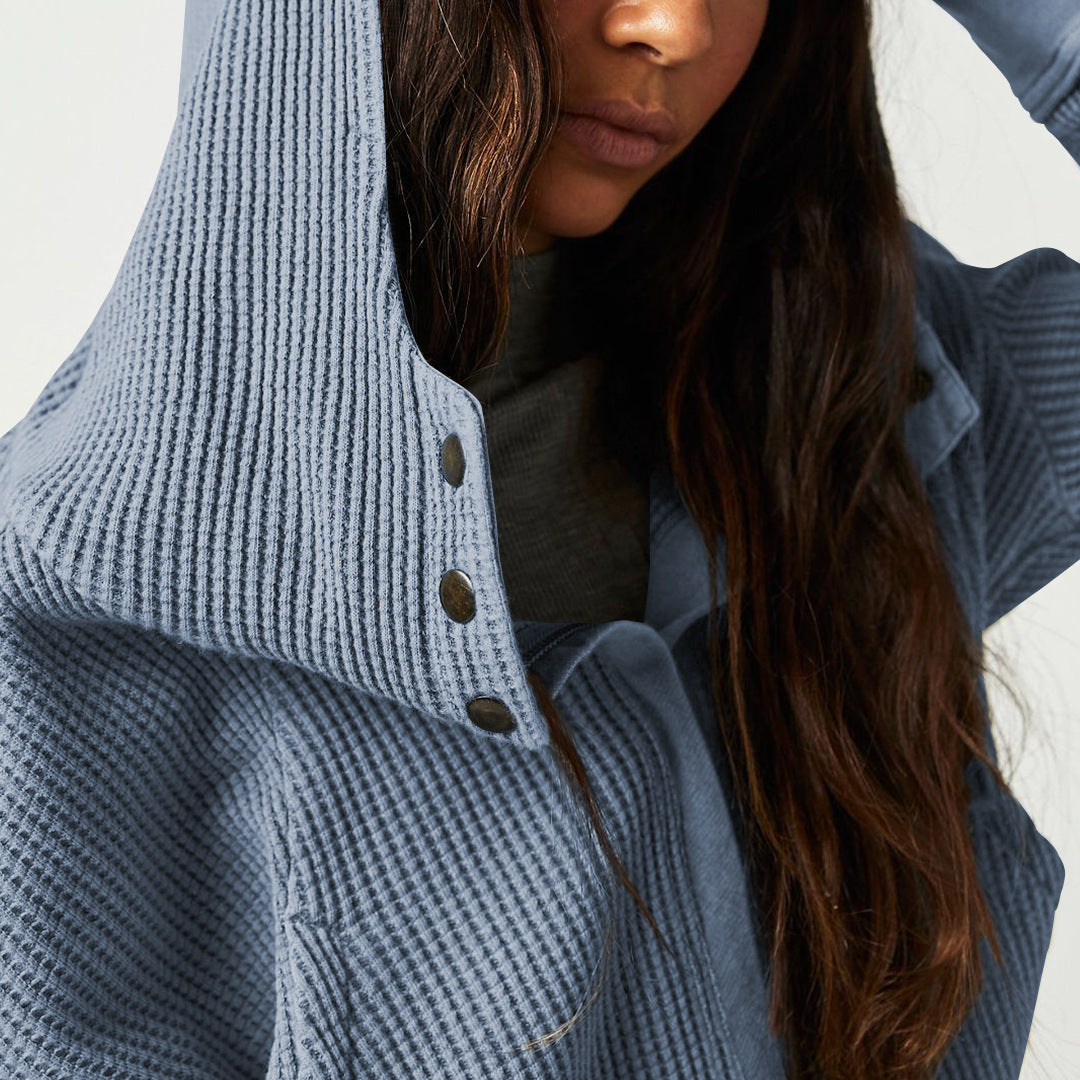 Mariel | Sudadera con capucha de punto gofre y cremallera