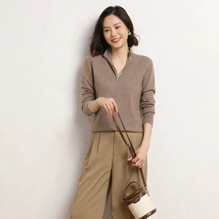 Odette | Merino Wool Half Zip Jumper