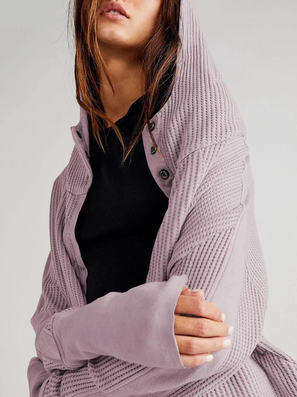 Mariel | Sudadera con capucha de punto gofre y cremallera
