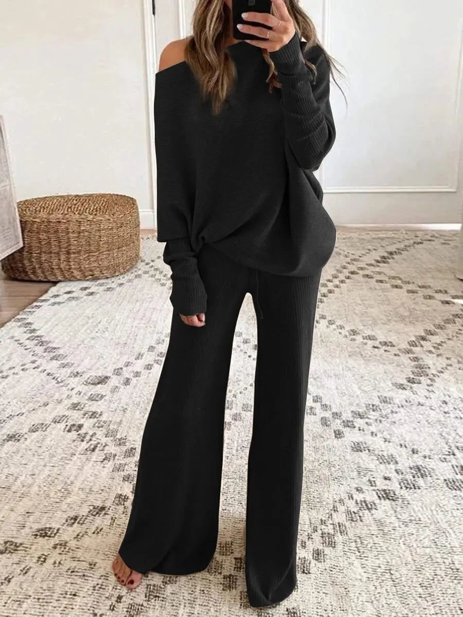 Mabel | Conjunto de punto de salón con hombros descubiertos