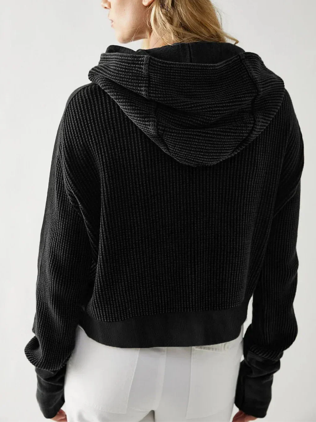 Mariel | Sudadera con capucha de punto gofre y cremallera