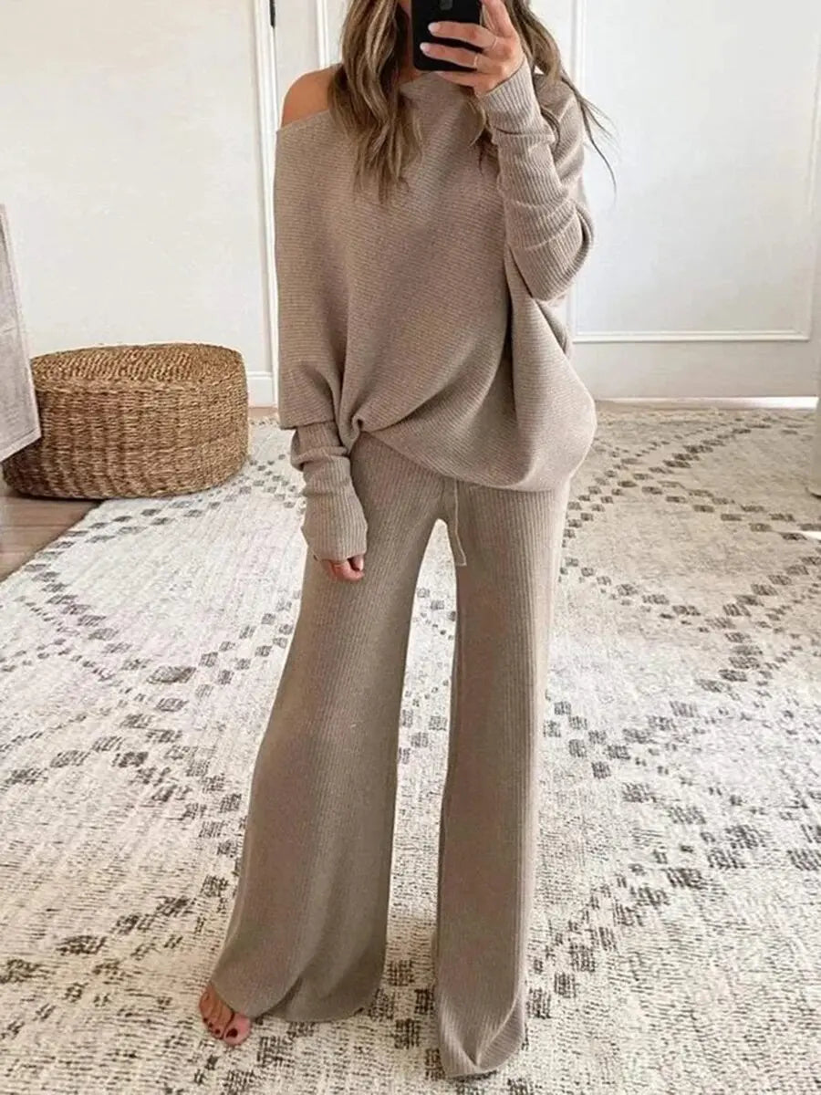 Mabel | Conjunto de punto de salón con hombros descubiertos