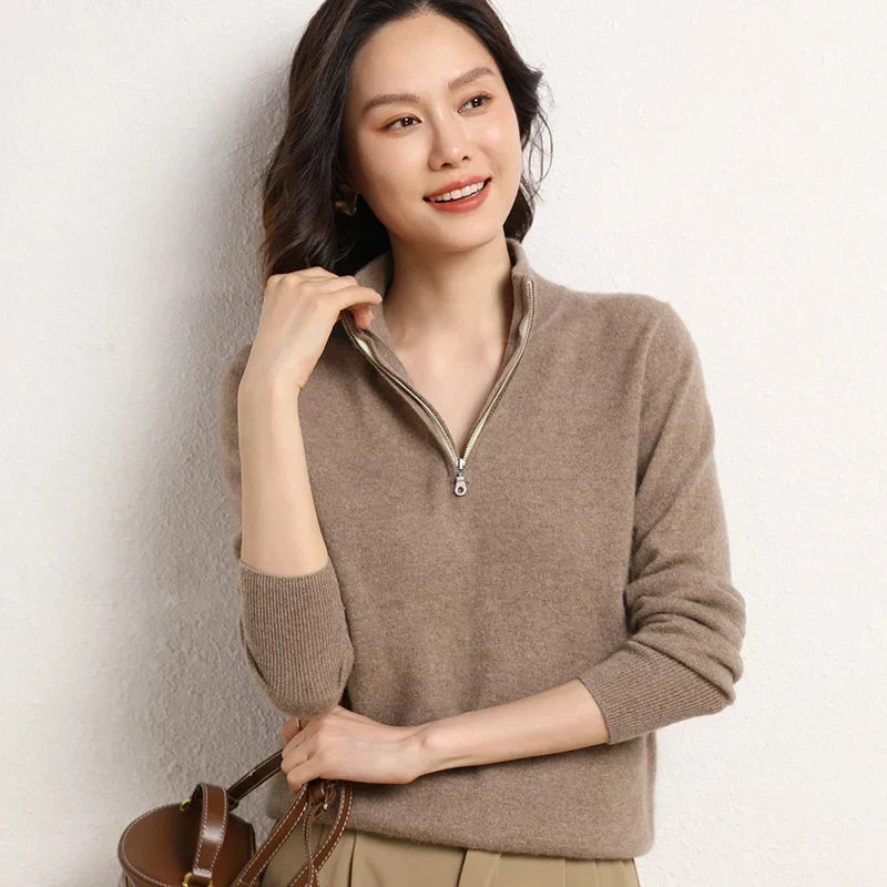 Odette | Merino Wool Half Zip Jumper