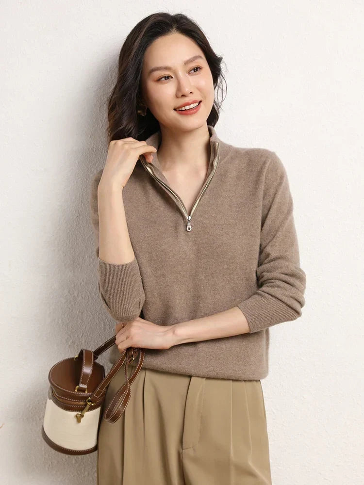 Odette | Merino Wool Half Zip Jumper