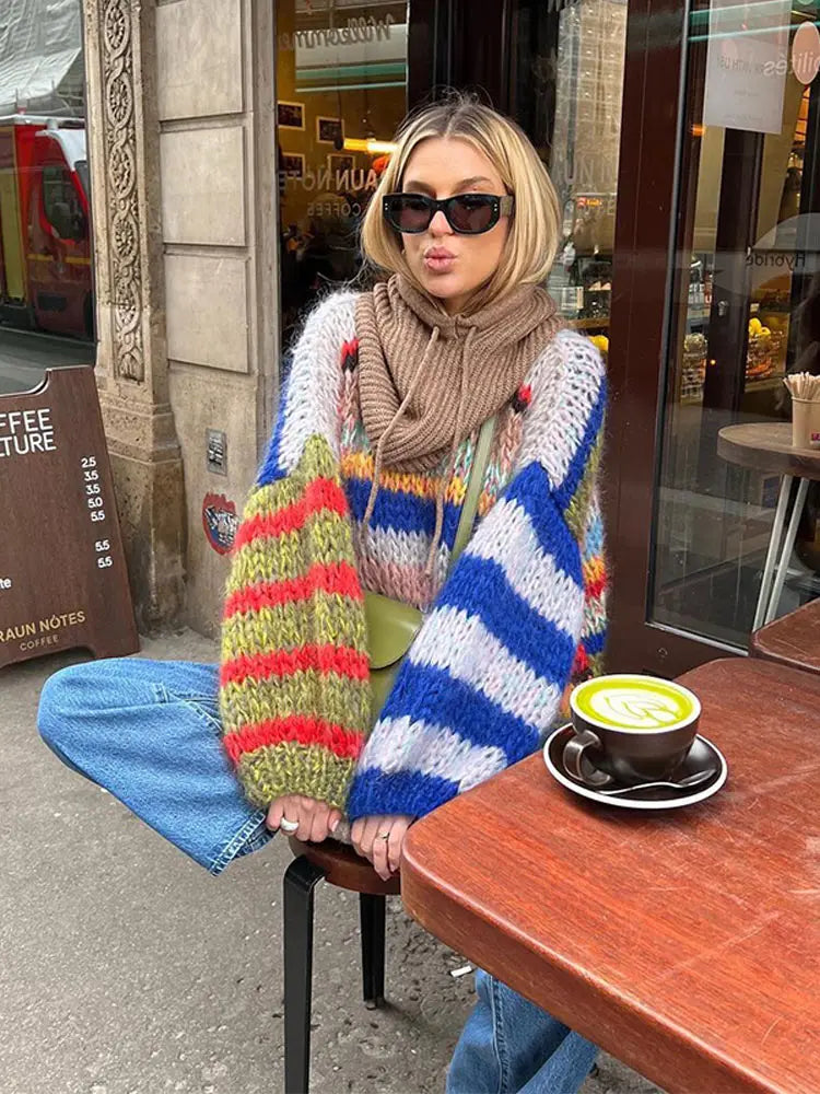 Fern | Multicolour Mohair Roll Neck Jumper