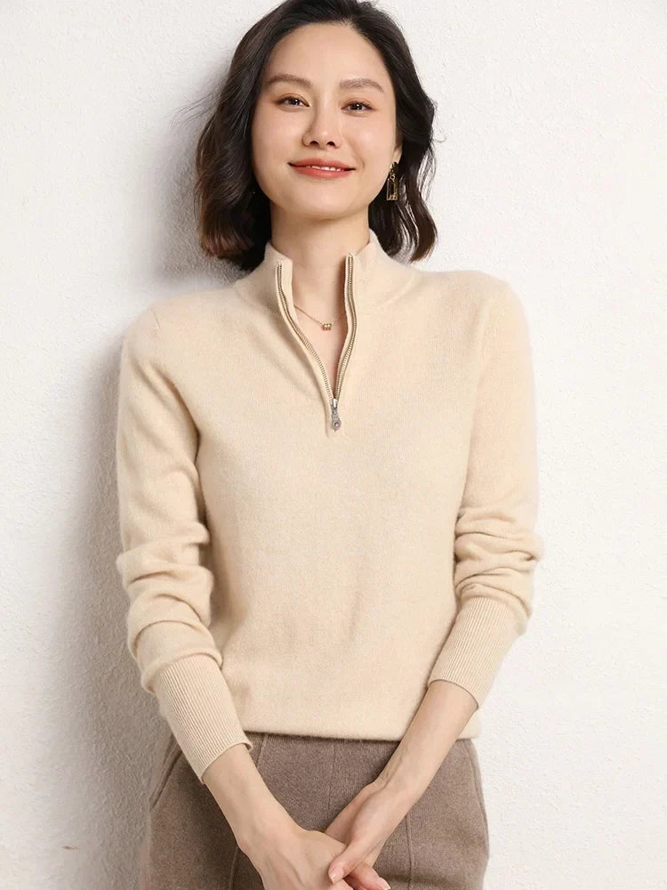 Odette | Merino Wool Half Zip Jumper