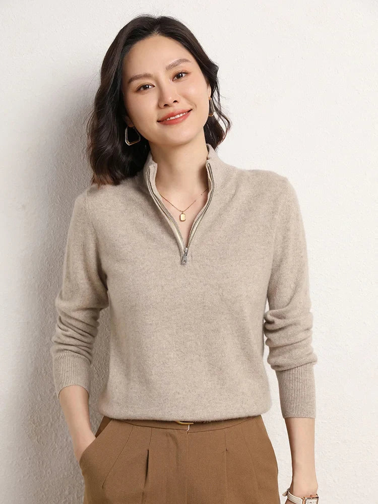 Odette | Merino Wool Half Zip Jumper