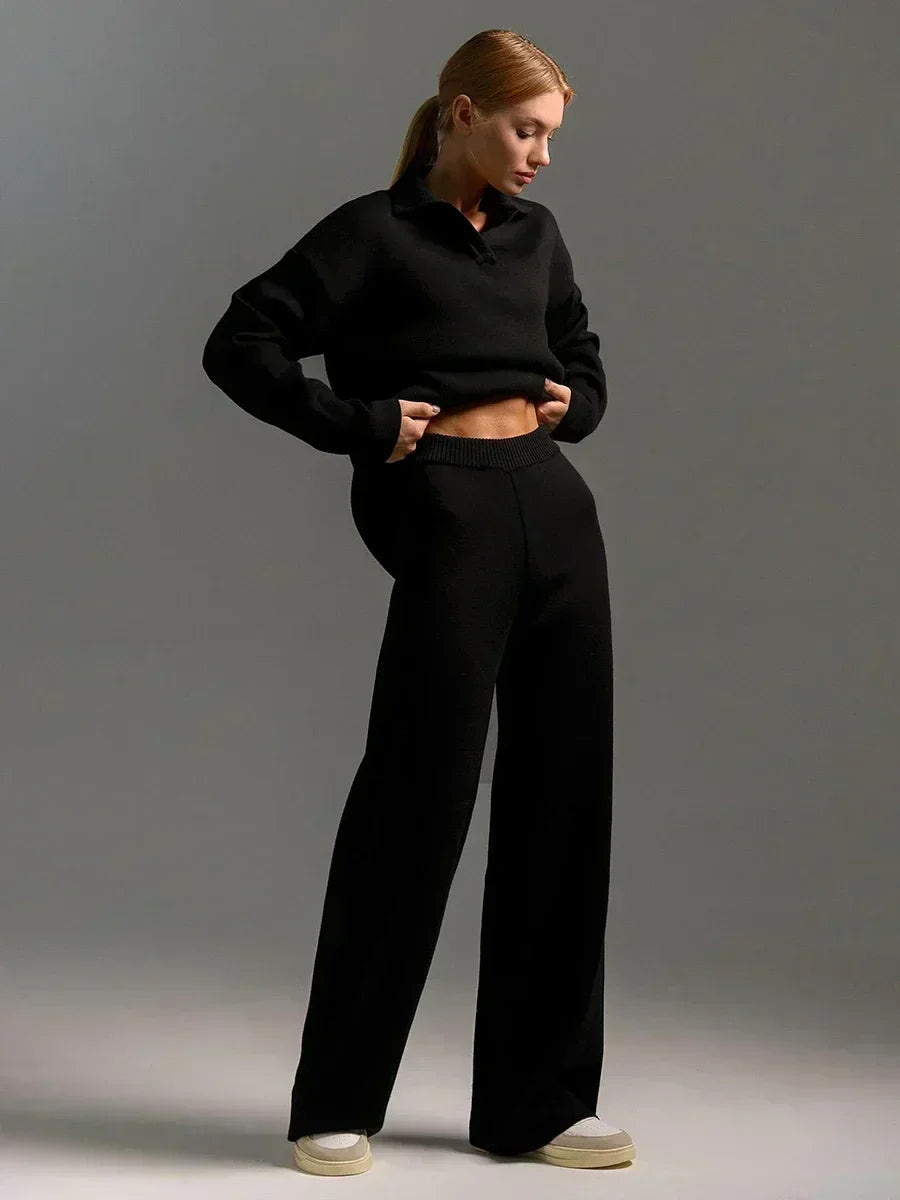 Marina | Conjunto de punto con cuello tipo polo