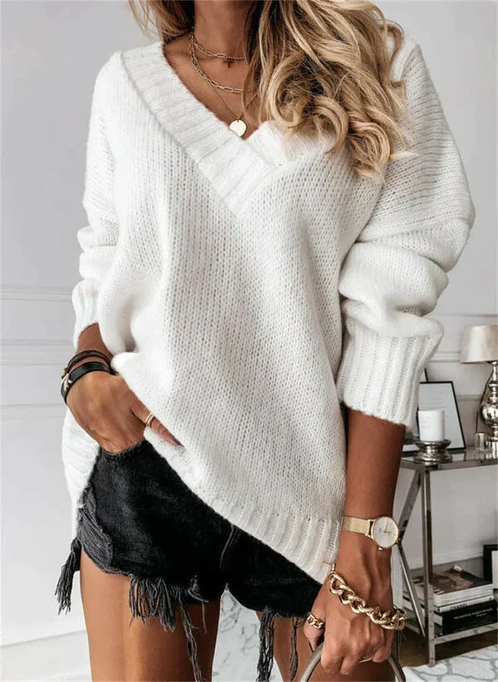 Cordelia | Jersey con cuello de pico relajado
