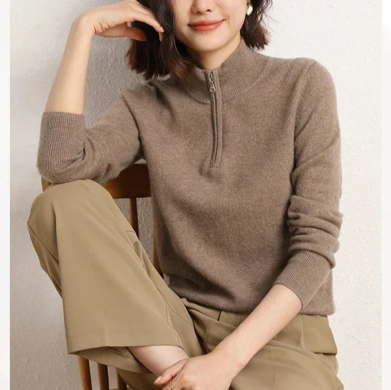 Odette | Merino Wool Half Zip Jumper