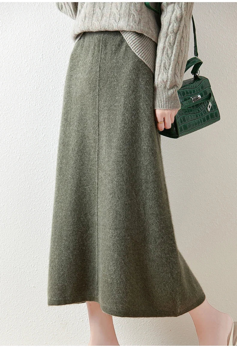 Ramona | Wool Knit Midi Skirt