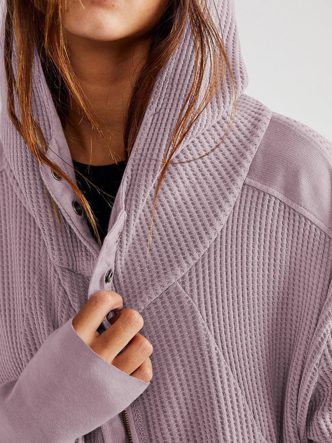 Mariel | Sudadera con capucha de punto gofre y cremallera