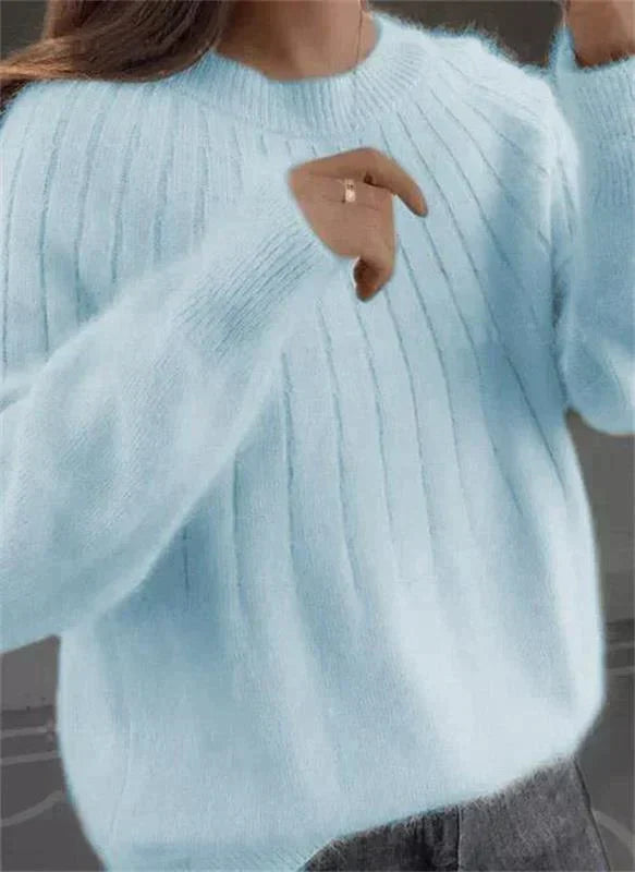 Delia | Jersey Acanalado Cuello Redondo