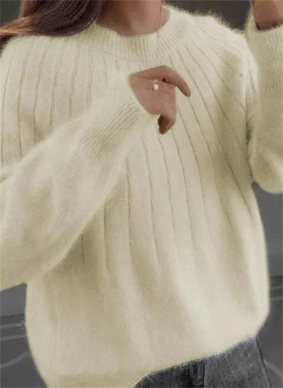 Delia | Jersey Acanalado Cuello Redondo