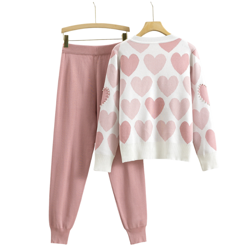 Meredith | Heart Knit Jumper and Jogger Set