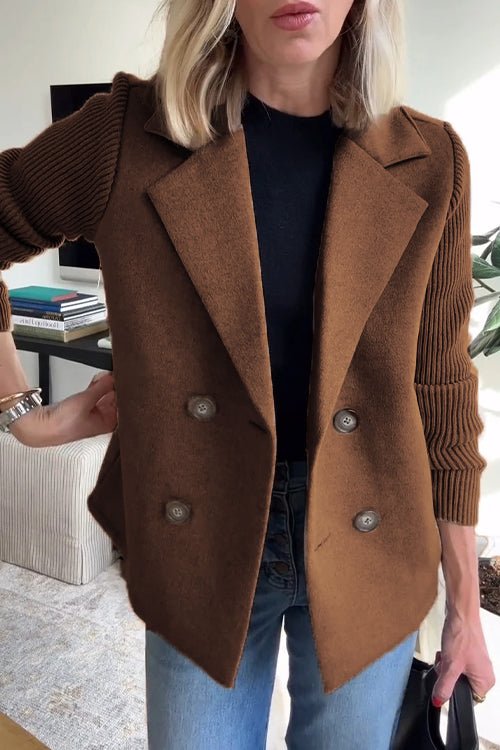 Evelyn | Knit-Sleeve Tailored Blazer