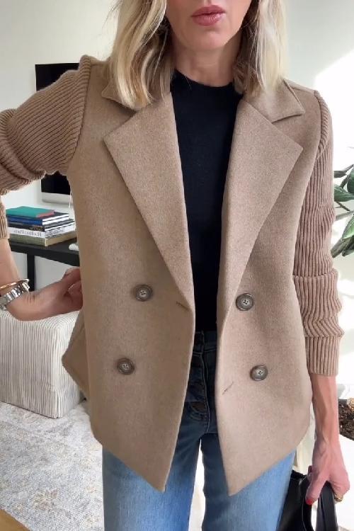 Evelyn | Knit-Sleeve Tailored Blazer